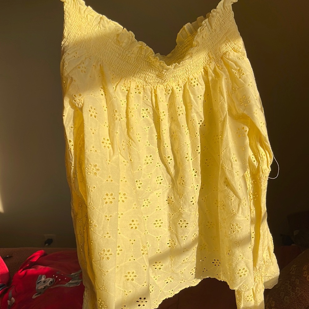 ZARA Open neck and shoulder long sleeve blouse